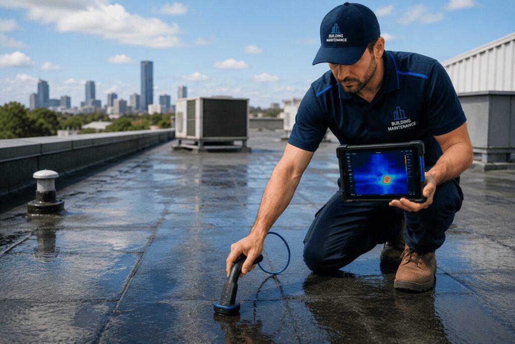 man checking leaks